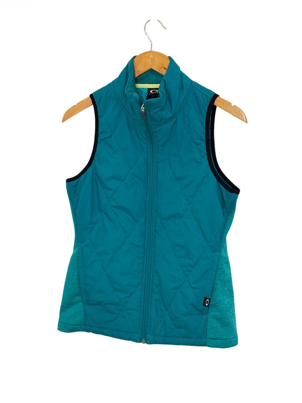 Oakley teal blue women's full-zip hybrid vest, quilted diamond pattern Size Smal